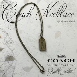 Coach Antique Brass Pendant With Chain